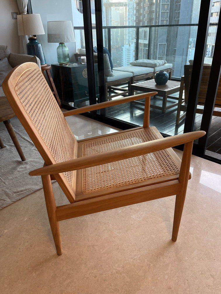 Teak and Rattan armchair Zara Home, Furniture & Home Living