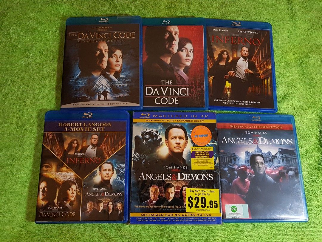 THE Da Vinci Code/Angels & Demons/Inferno Trilogy Old Press USA Region
