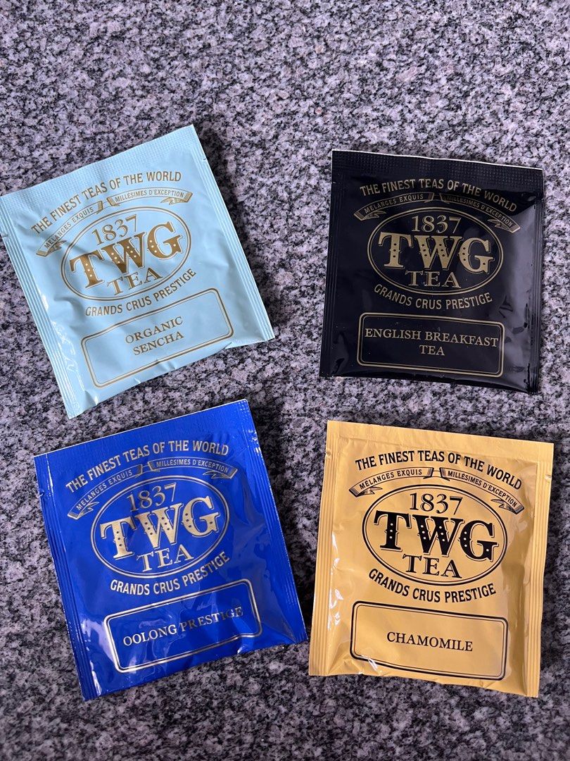 TWG tea flavor variant in sachet on granite and concrete wall background  Stock Photo - Alamy