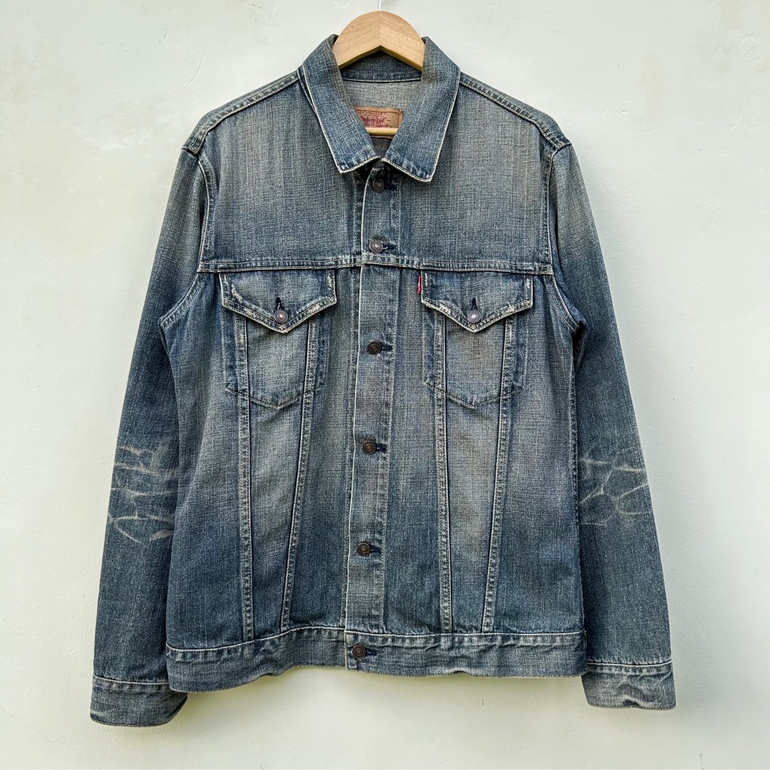 90'S Levi's 70500-0219 Denim Jacket, Men's Size L, Vintage cotton blue type Vintage Second Hand