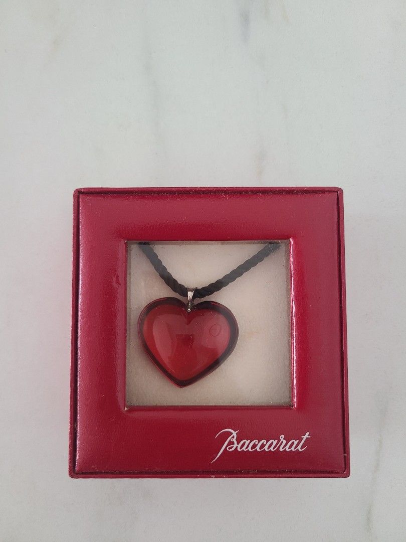 Vintage Baccarat Heart Shape Crystal Necklace