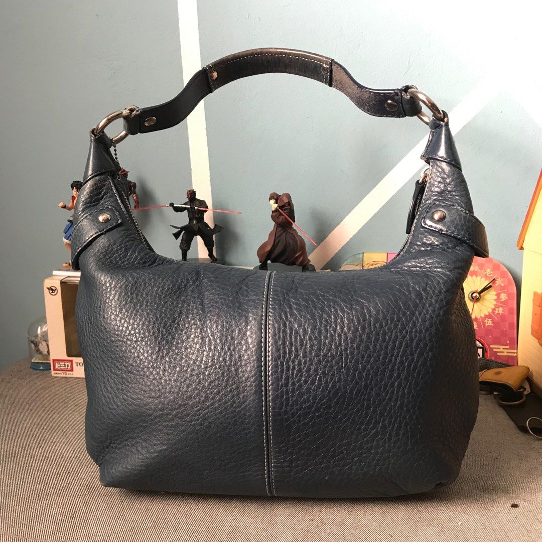 Real leather top coach hobo bag