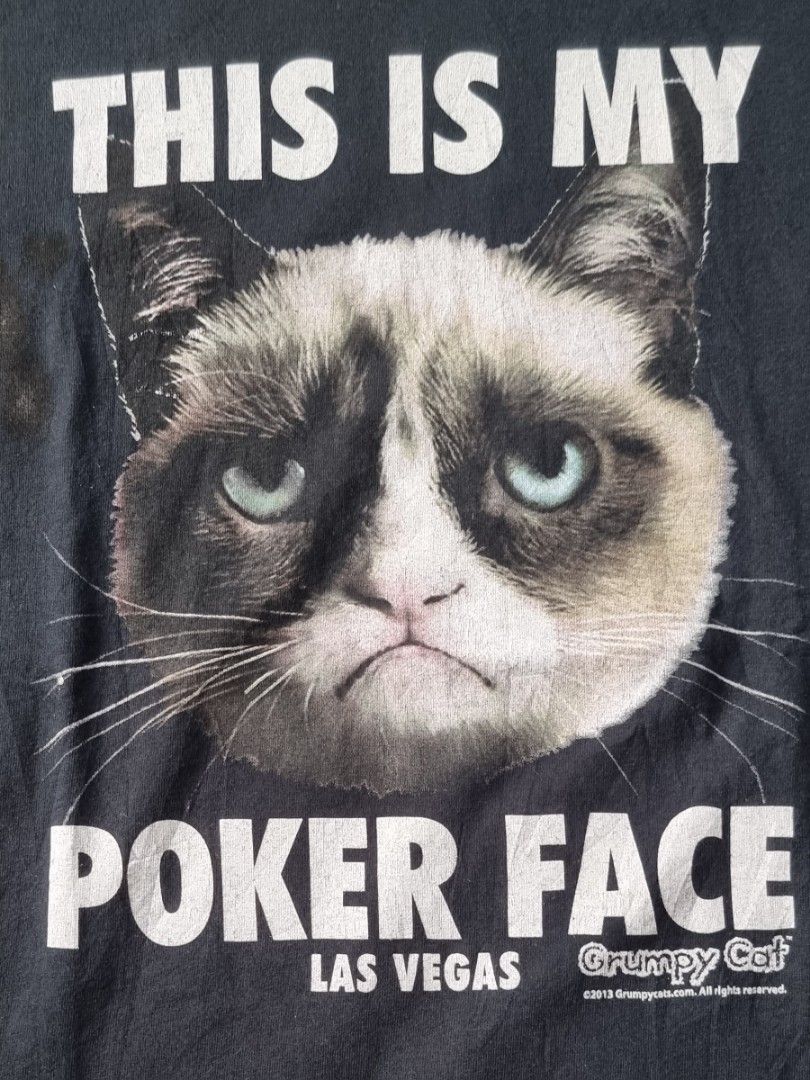 Vintage Grumpy Cat 2013 Large T-Shirt (Category: Tshirts & Polo Shirts ) located in Muntinlupa City. Submitted by thriftstorypremiumshop (Listing ID 1246299719, Image 2). Description: auth. slightly used. flaw, repainted small stain spots..