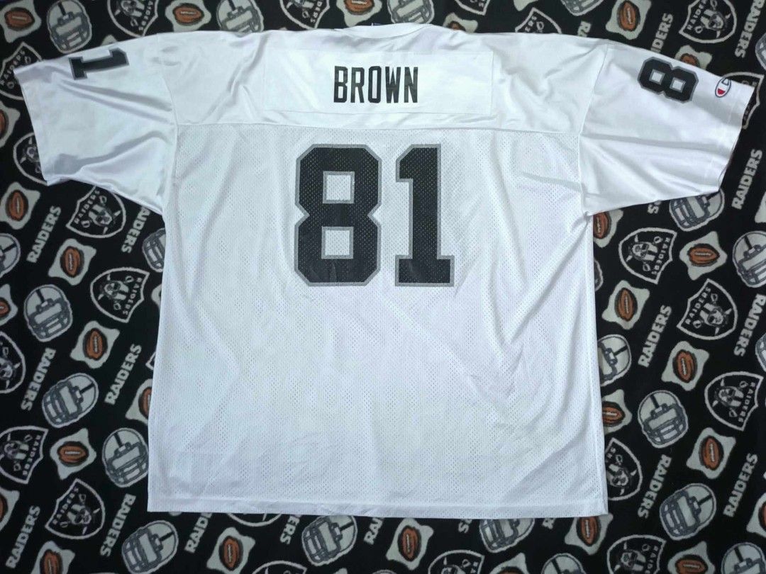 Vintage Raiders Jersey Tim Brown #81 Champion Brand Size 52 (L32.5 W29),  Men's Fashion, Tops & Sets, Tshirts & Polo Shirts on Carousell