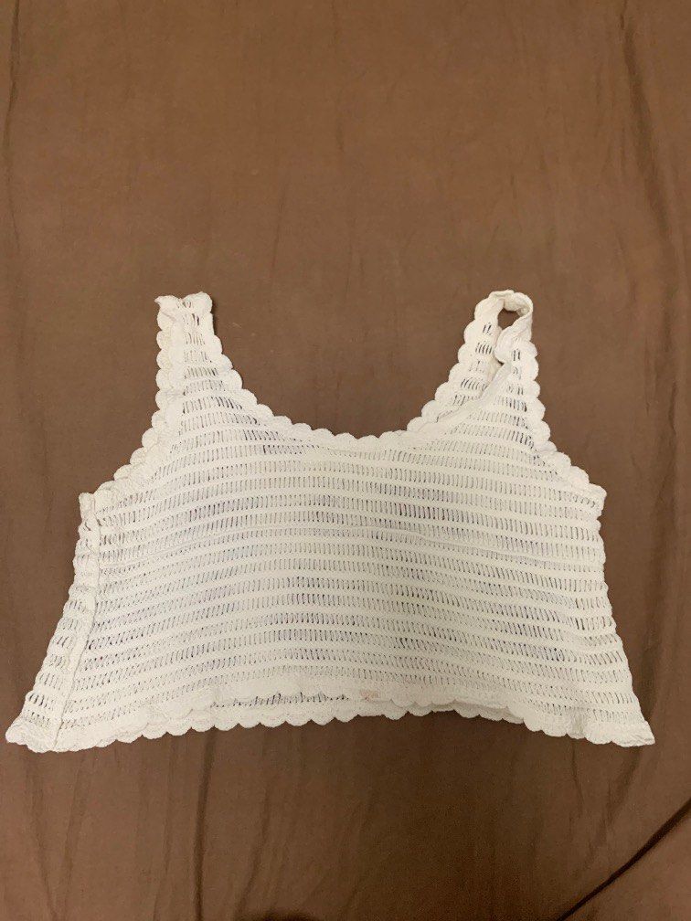 White knit hotsell crop top