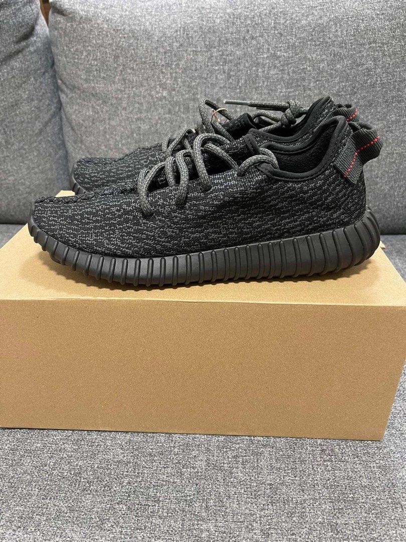 Yeezy 350 Pirate Black 9.5 (Category: Sneakers) located in Mandaluyong City. Submitted by mimibfly (Listing ID 1246321459, Image 2). Description: FOR SALE 🔥 Yeezy 350 Pirate Black size 9.5 - 13,000 Adidas PH online release PM for additional photos Meetups: Mandaluyong or BGC MOP: GCash or BPI.