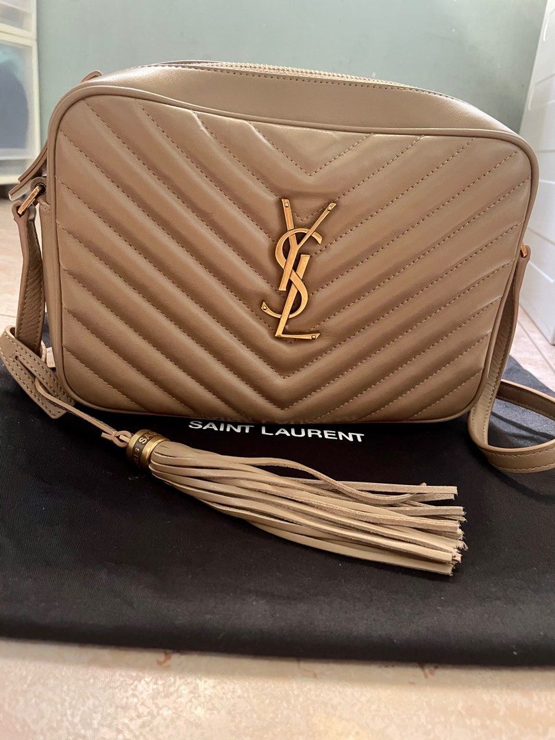 YSL Lou Camera Bag (Beige), Luxury, Bags & Wallets on Carousell