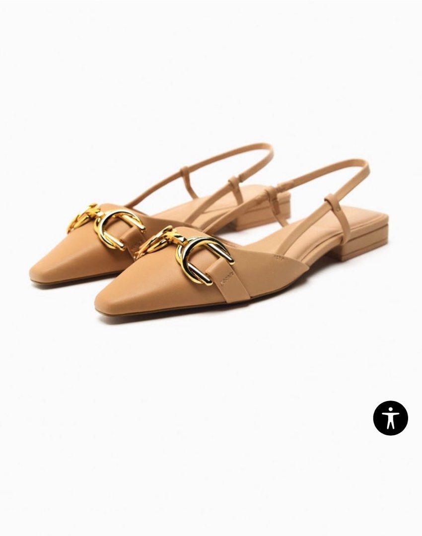 Zara flat hot sale slingback shoes