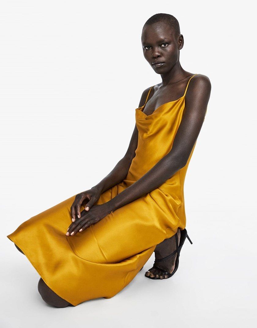 Zara strappy sales dress mustard