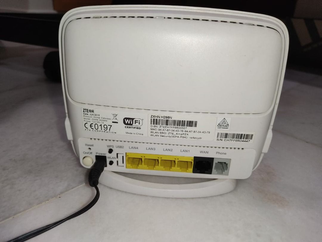 ZTE ZXHN-H298N TIME Home Gateway Wireless-N router High Speed WiFi ...