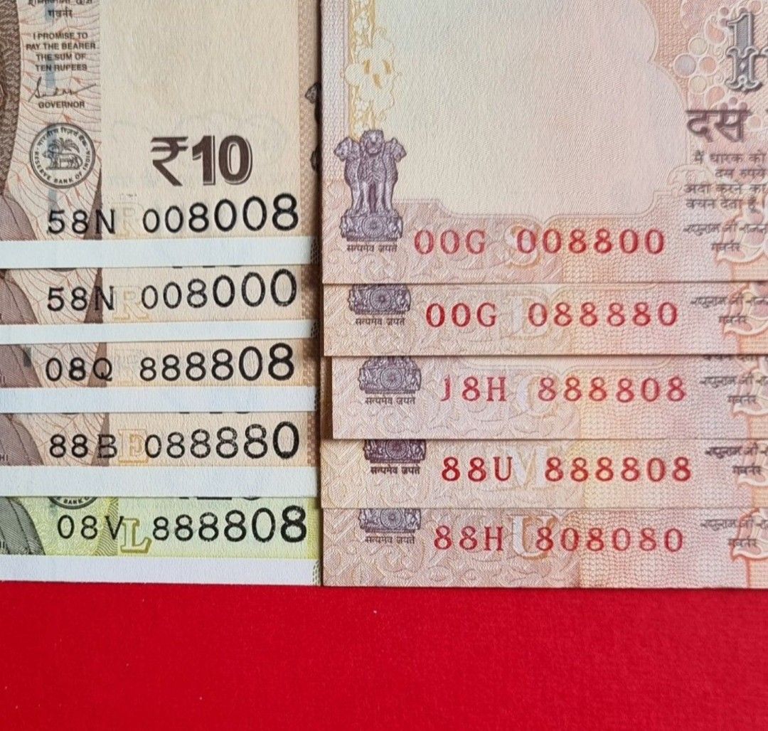 10張靚號印度盧比很少見全新直版unc, 興趣及遊戲, 收藏品及紀念品, 錢幣- Carousell