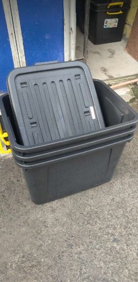 143L BIG STORAGE BOXES - To Bagumbayan QC (Category: Storage Boxes & Baskets) located in Quezon City. Submitted by uno_store (Listing ID 1241003563, Image 1). Description: !! BODEGA SUPER SALE !! !! STOCKABLE STORAGE !! OPEN FOR BULK ORDERS Wholesale/Dealer/Supplier/Retailer PANG PERSONAL AT PANG NEGOSYO -Proof of Pick up- 3 pcs 143L Black storage box SOLD SOLD bound to Bagumbayan QC again, thank you po maam Aubrey! 😊 ❤️ sa uulitin po ! 😊 ❤️ -B