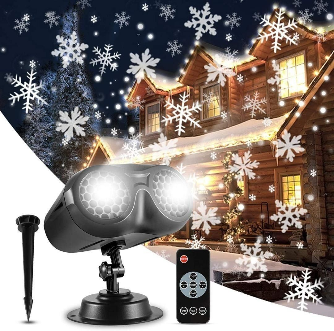 Solar powered shop christmas projector