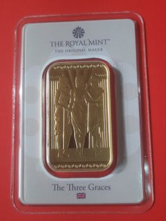 1 oz Gold bar The Three Graces
