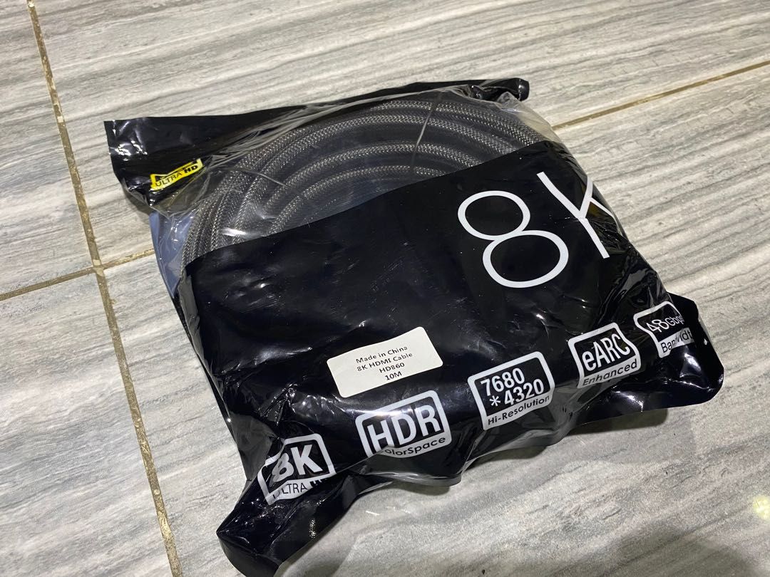 4K HDMI cable (10 meters) (Category: Cables & Adaptors) located in Pasig City. Submitted by decluttercat (Listing ID 1241136720, Image 1). Description: sealed and unopened. buyer will handle shipping fee 😊.