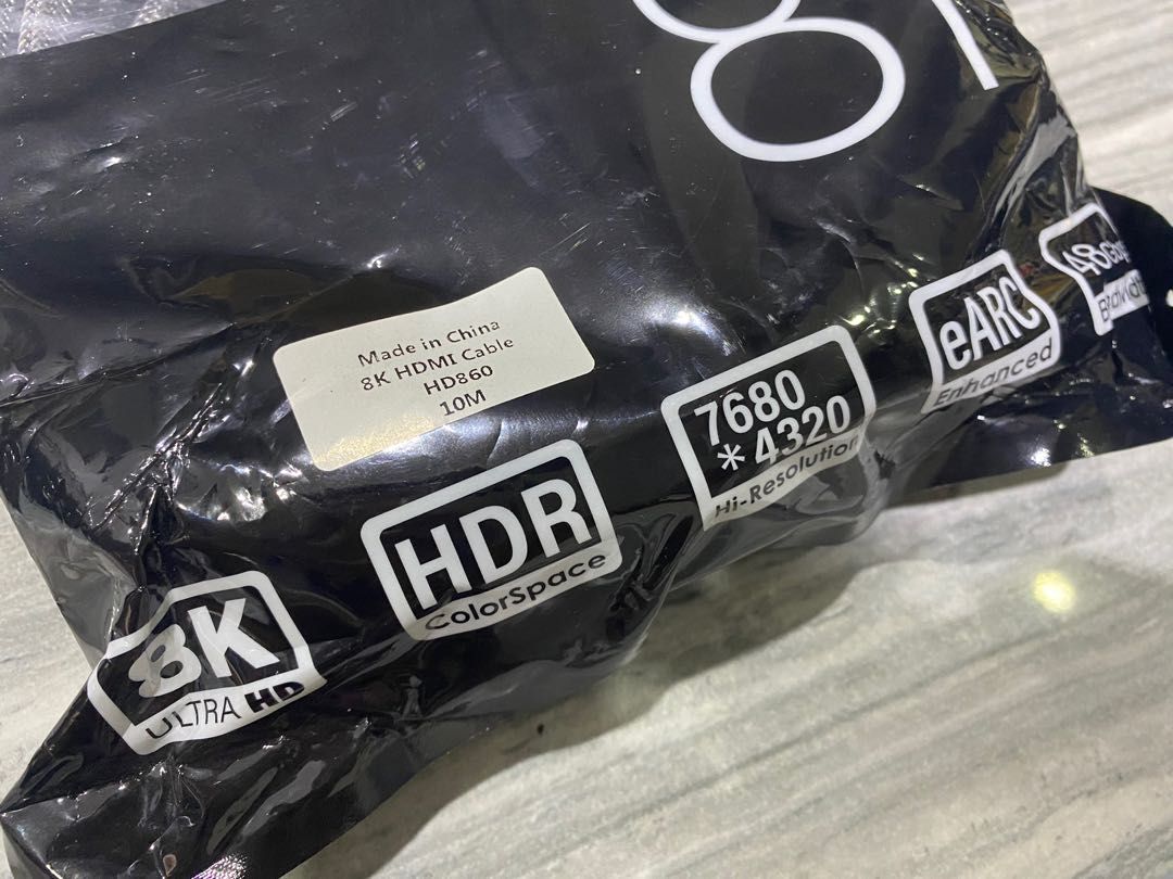 4K HDMI cable (10 meters) (Category: Cables & Adaptors) located in Pasig City. Submitted by decluttercat (Listing ID 1241136720, Image 3). Description: sealed and unopened. buyer will handle shipping fee 😊.