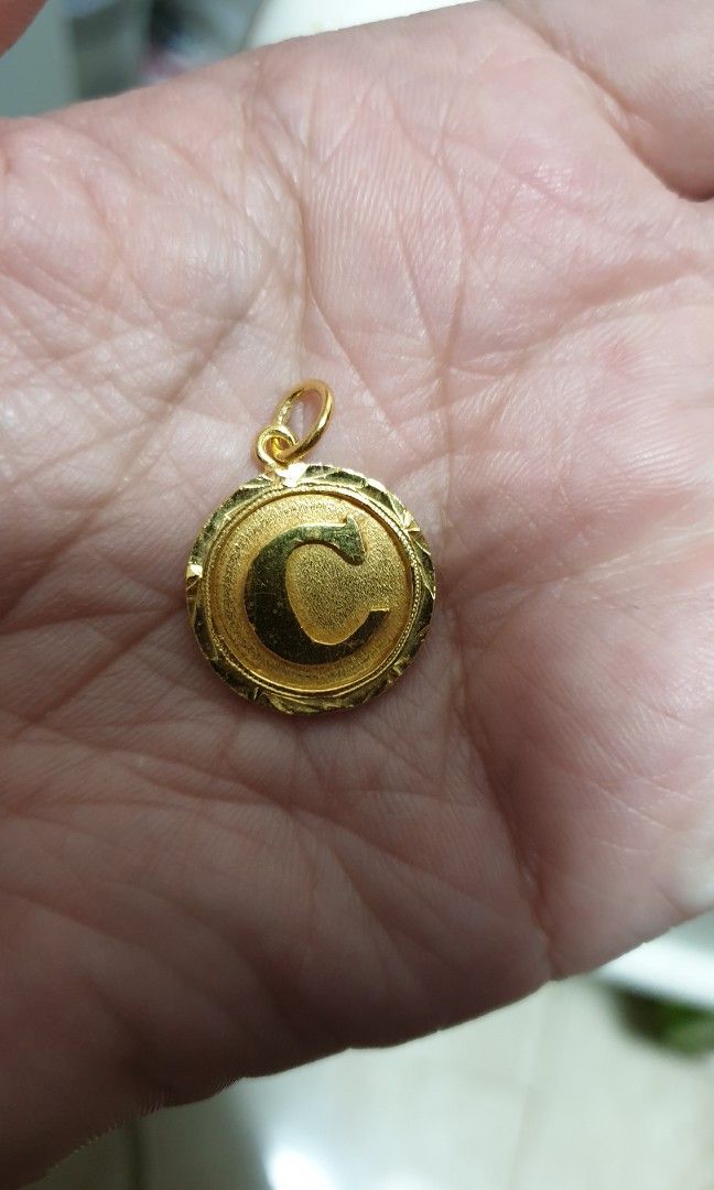 Gold top c pendant