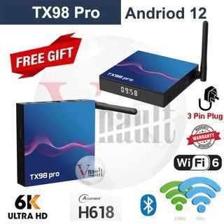 🔔 🔔 6K Android 12 Box TX98 Pro Allwinner H618 4G 32G 4G 64G WIFI 2.4G/5G/6G and Bluetooth