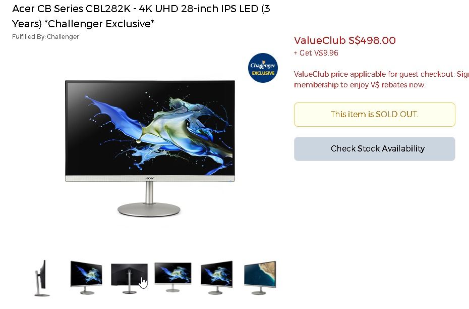 Acer CB Series CBL282K - 4K Ultra High Definition 28 inch UHD Monitor ...