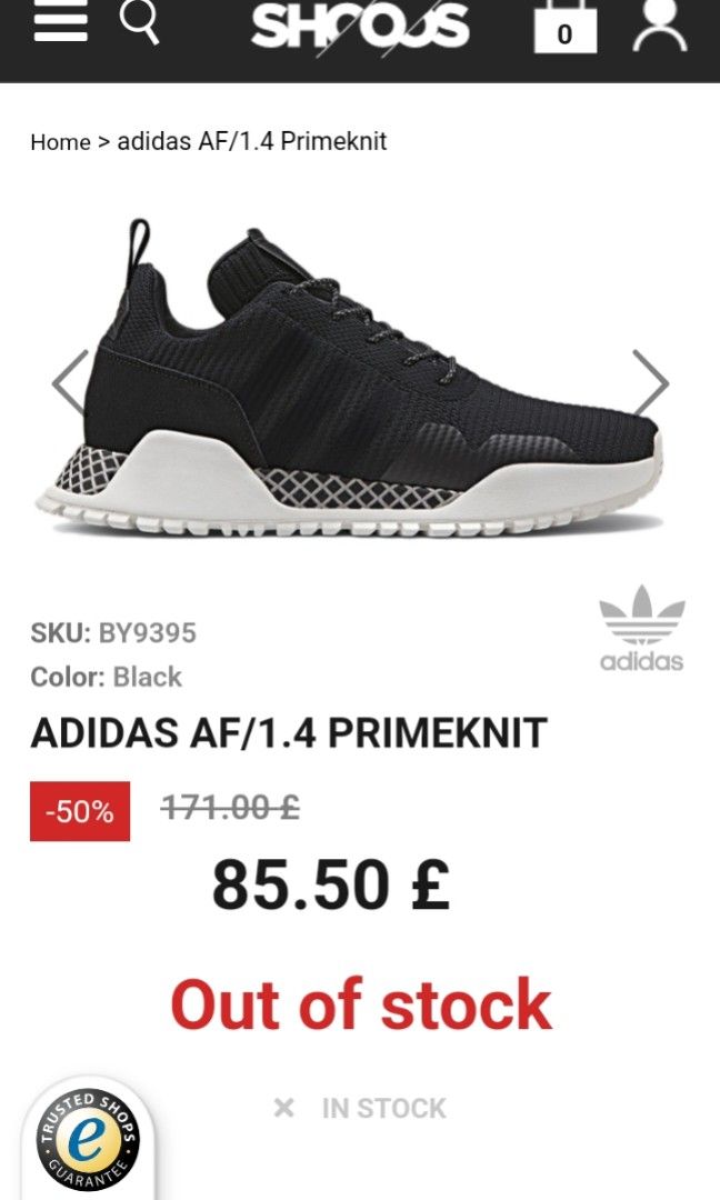 Adidas AF 1.4 Primeknit 8UK Men s Fashion Footwear Sneakers