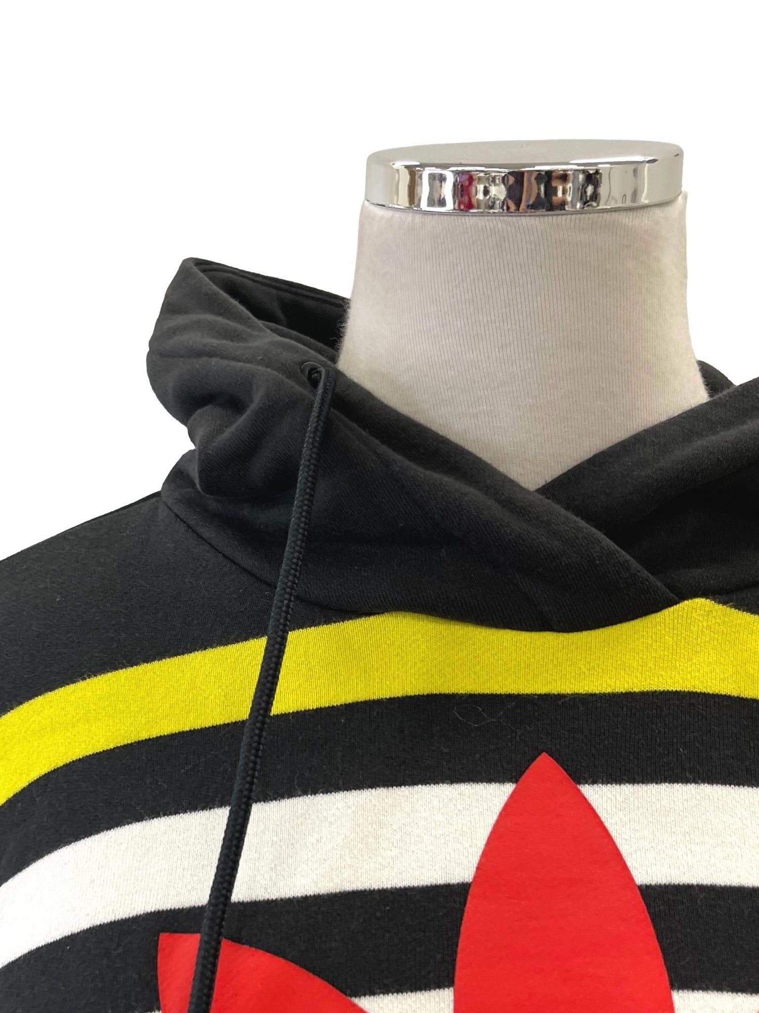 Adidas Black Orange and Yellow Striped Hoodie