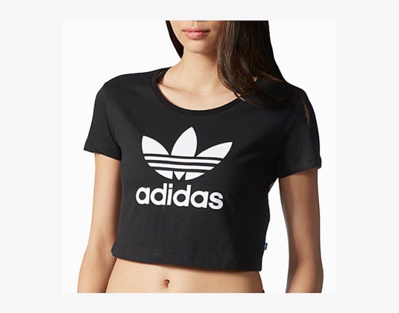 Adidas trefoil crop top sales