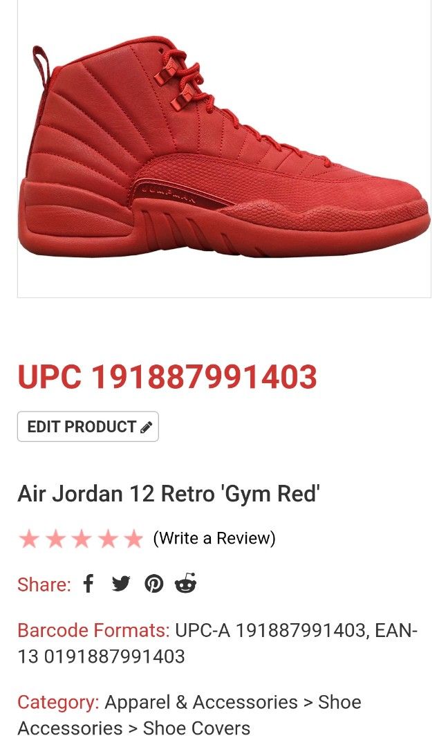 Gym red clearance 12s men