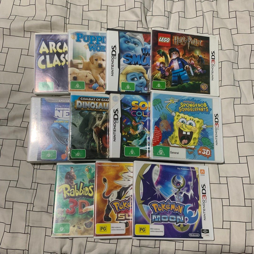 AU Version Nintendo 3DS Games Lot Pokemon Sun Moon Lego Harry Potter Sonic  Rabbids Spongebob Games, Video Gaming, Video Games, Nintendo on Carousell