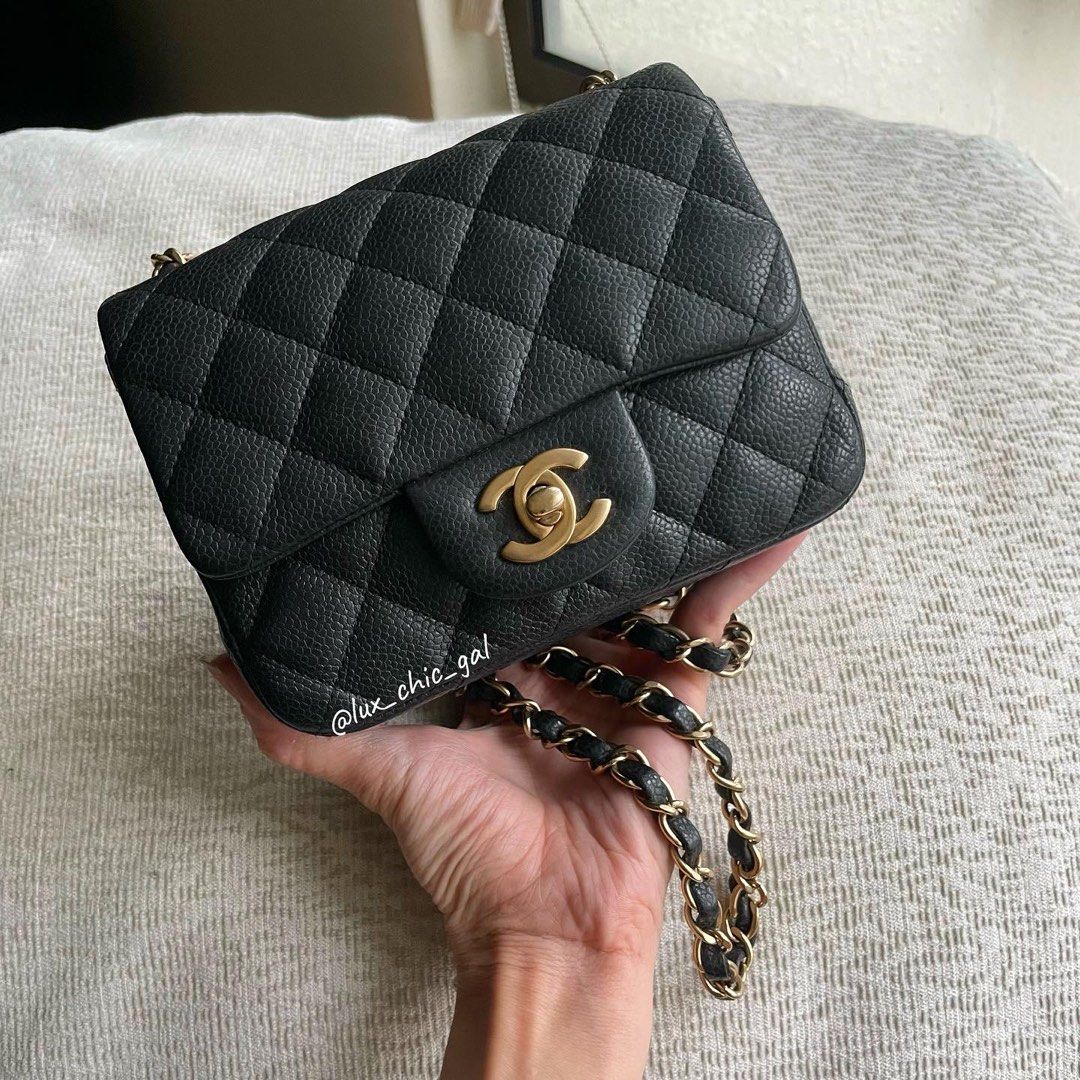 Chanel Classic Mini Square Burgundy Lambskin GHW, Luxury, Bags & Wallets on  Carousell