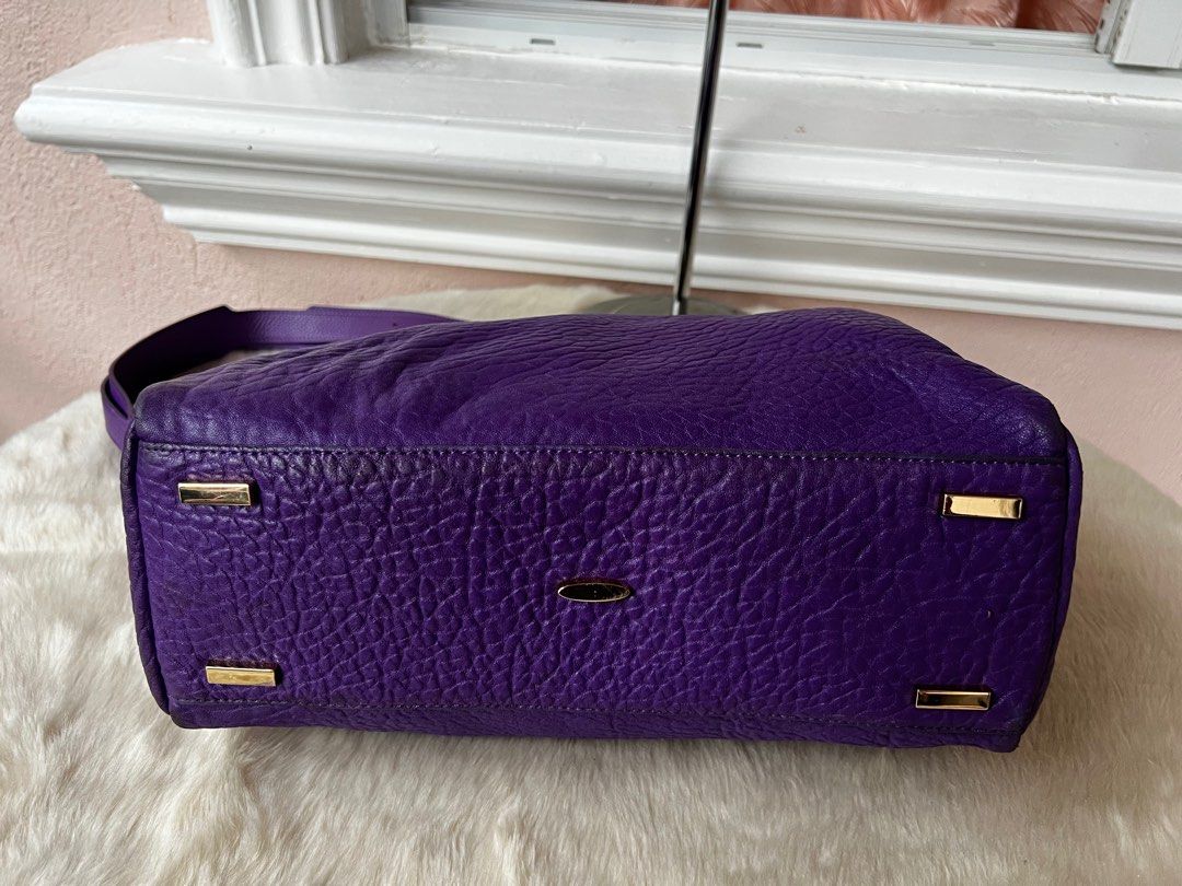 Authentic Jean-Louis Scherrer 2-way Leather Bag in Purple, Women's