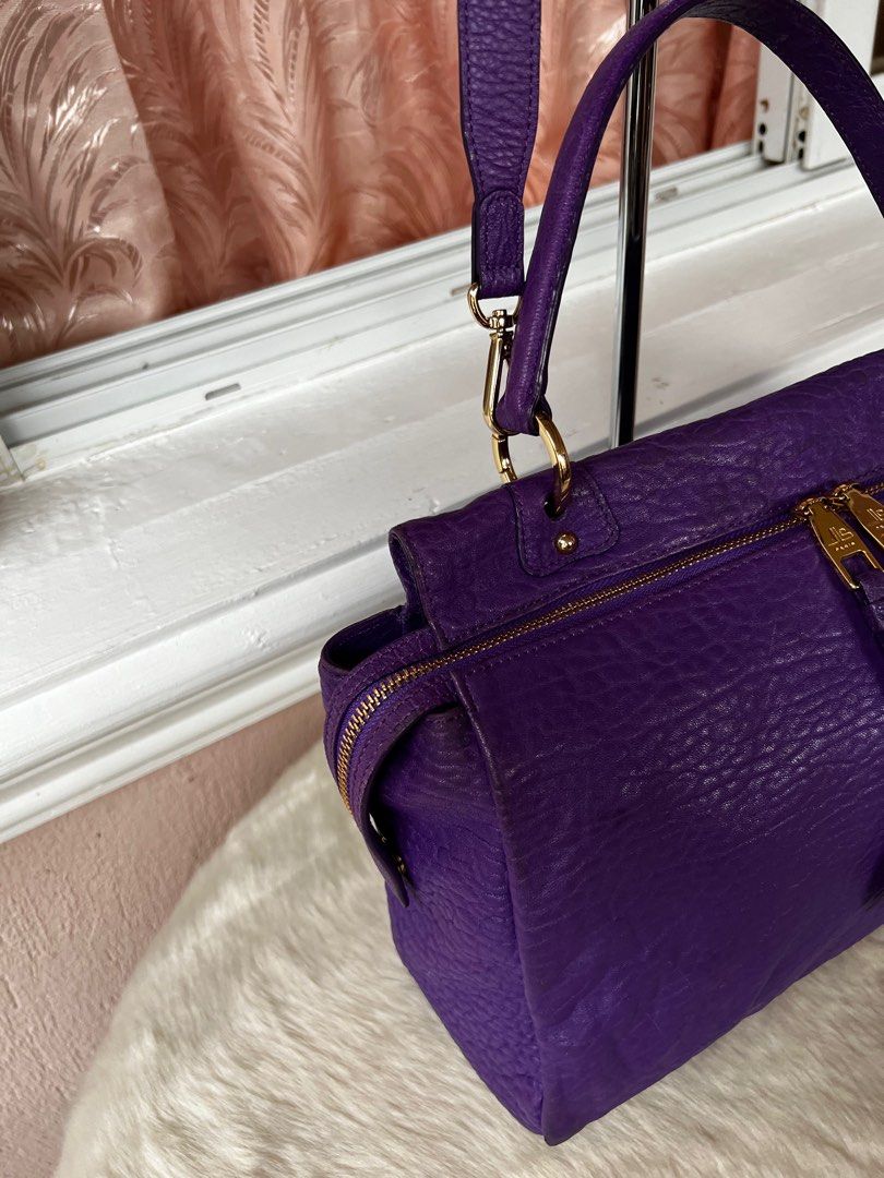 Authentic Jean-Louis Scherrer 2-way Leather Bag in Purple, Women's