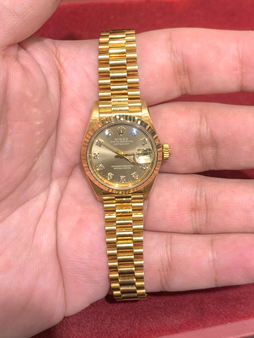Authentic ROLEX 18k solid gold 26mm with Diamonds on Carousell