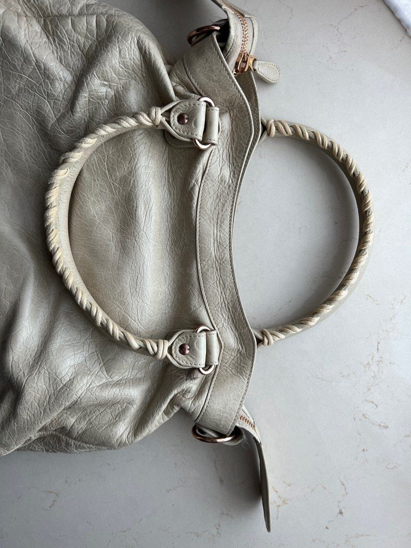 Authentic Balenciaga Metallic Edge Town Handbag Blue Grey 2450  eBay