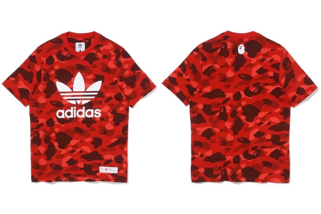Bape Adidas Red Camo Adicolor Tee T shirt T