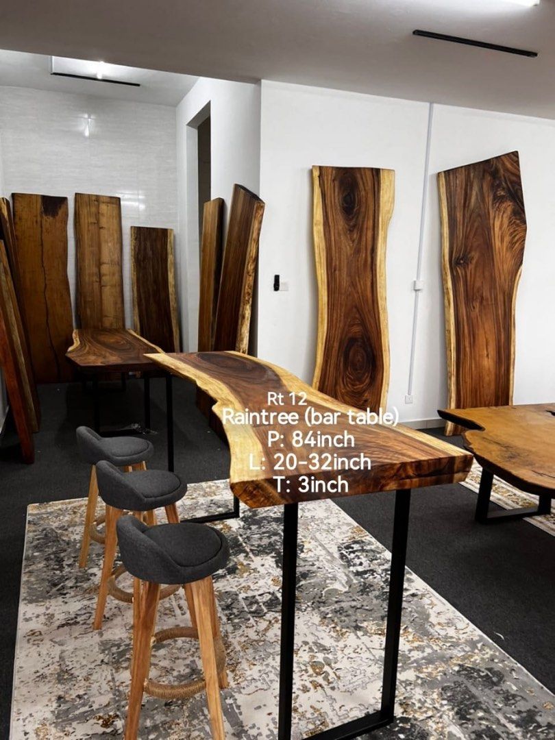 Wood slab bar table sale
