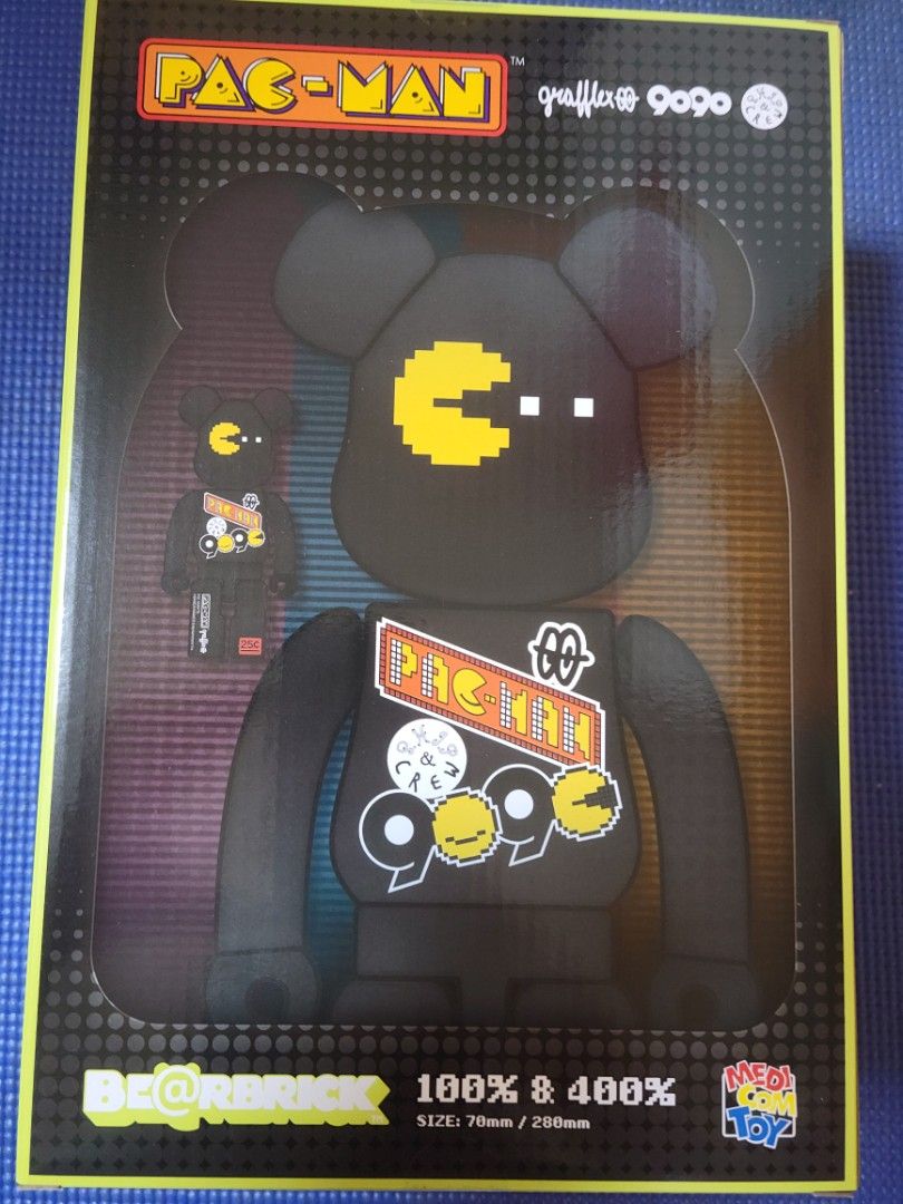 Bearbrick PAC MAN × GRAFFLEX × 9090 BE@RBRICK Pac-Man x Grafflex 400% \u0026 100% Set | FallenFront NZ