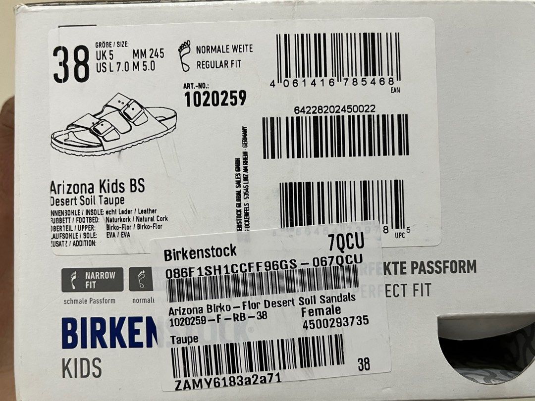 Birkenstock arizona sales size chart