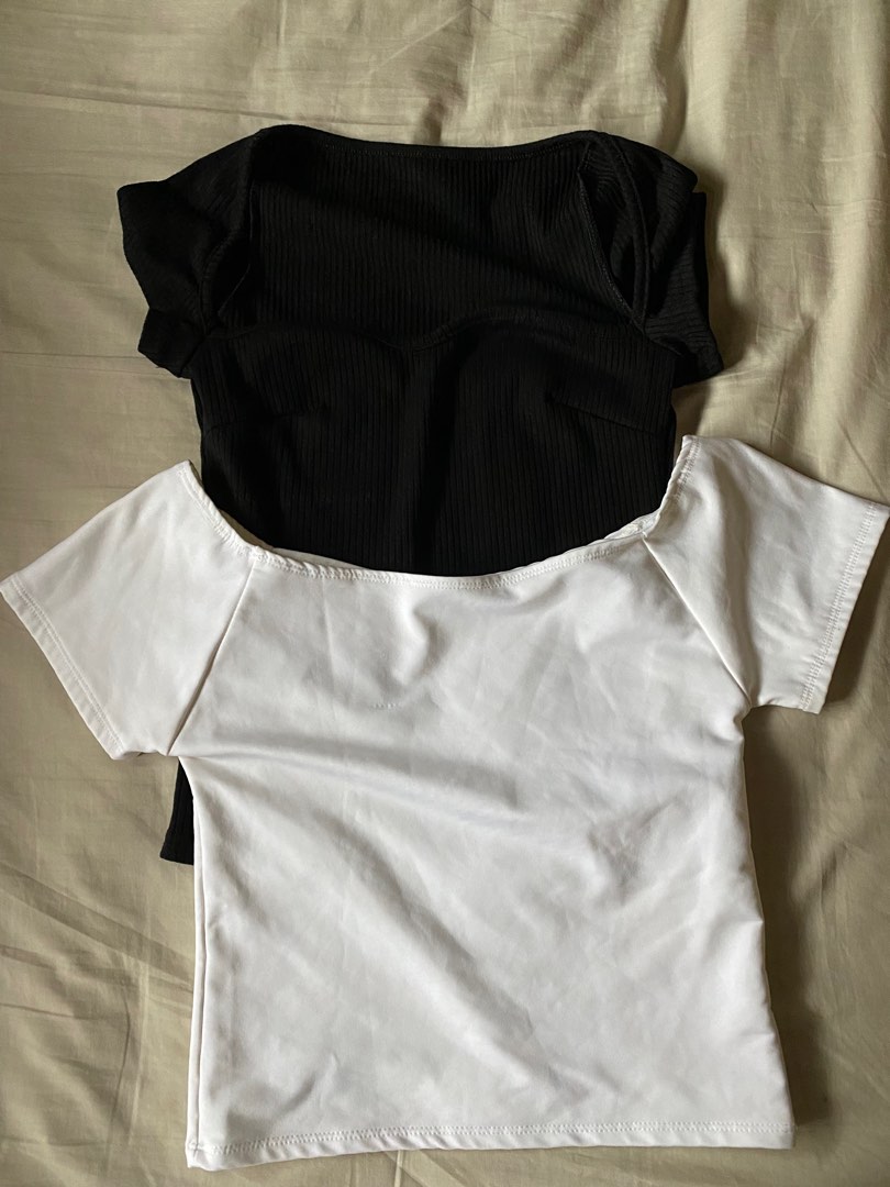BLACK AND WHITE TOPS SET, Women's Fashion, Tops, Blouses on Carousell — free download