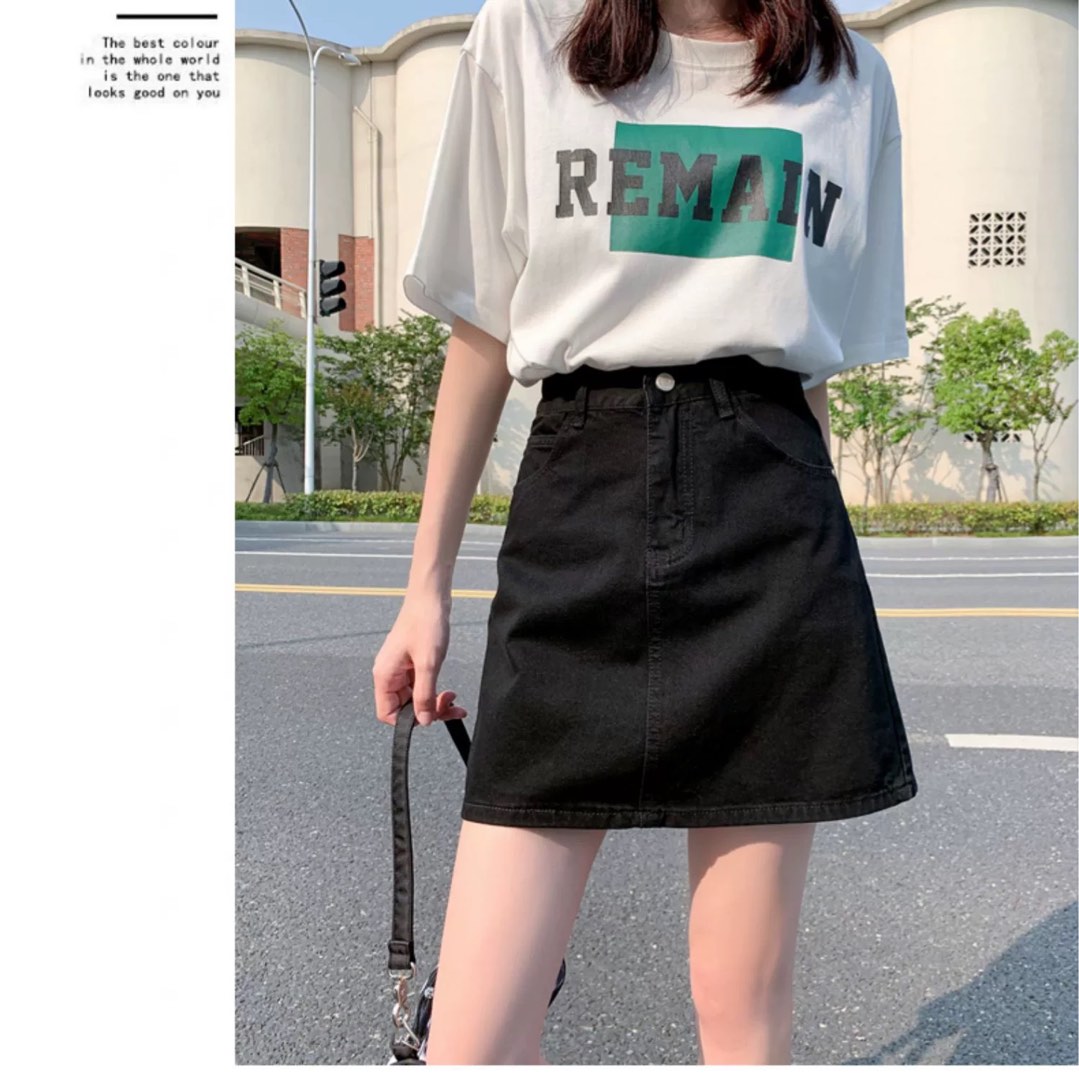 Black Denim Skirt Women s Fashion Bottoms Skirts on Carousell