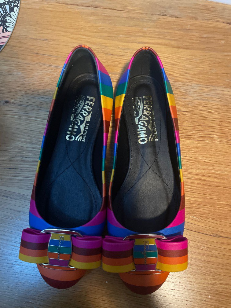 Bn authentic ferragamo rainbow flats size 4B Women s Fashion