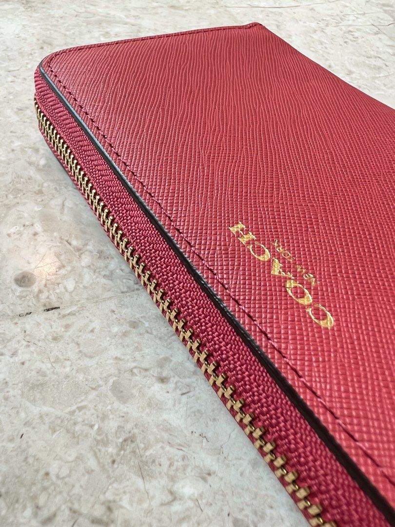 Coach accordion zip wallet pink outlet