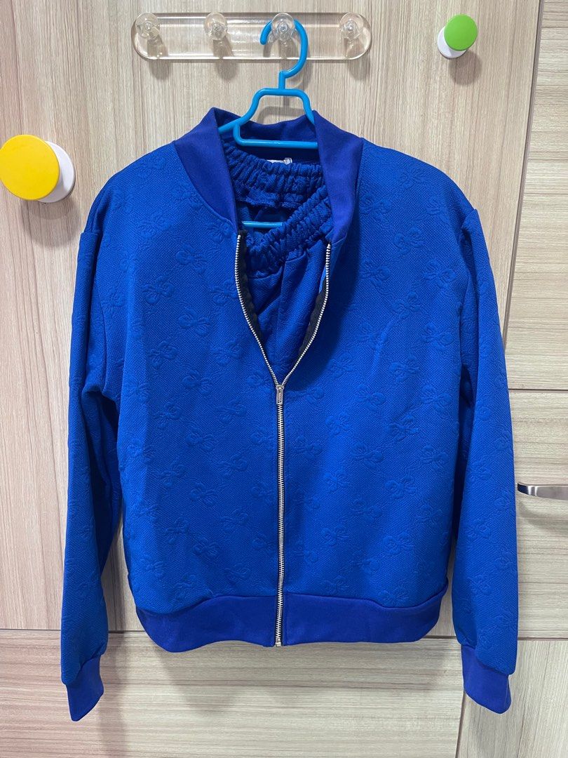 BNIB Royal Blue Bomber Jacket and short set Women s Fashion