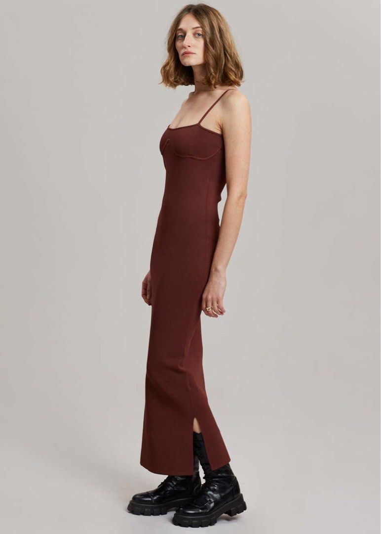 BNWOT authentic Nanushka Nyoka Knit Dress in Mahogany, XXS, Women's  Fashion, Dresses & Sets, Dresses on Carousell