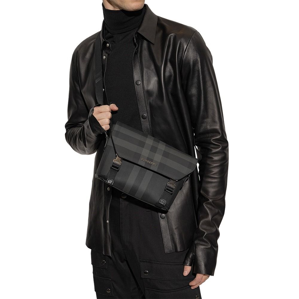 Burberry Small Wright Messenger Bag in Charcoal - 8065335-Charcoal