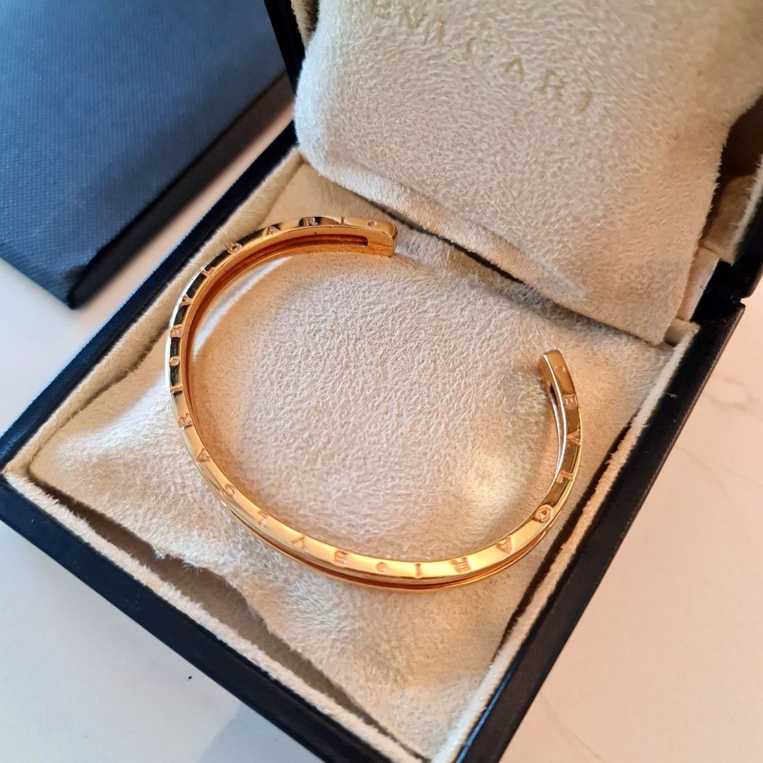 Bvlgari B.Zero1 Open Cuff Bangle Bracelet 18K Rose Gold Women s