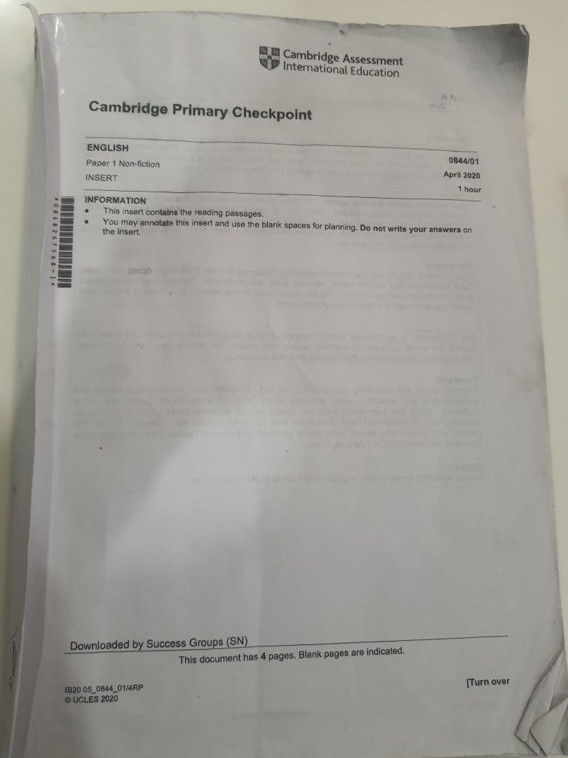 Cambridge primary checkpoint past paper books hobbies toys books