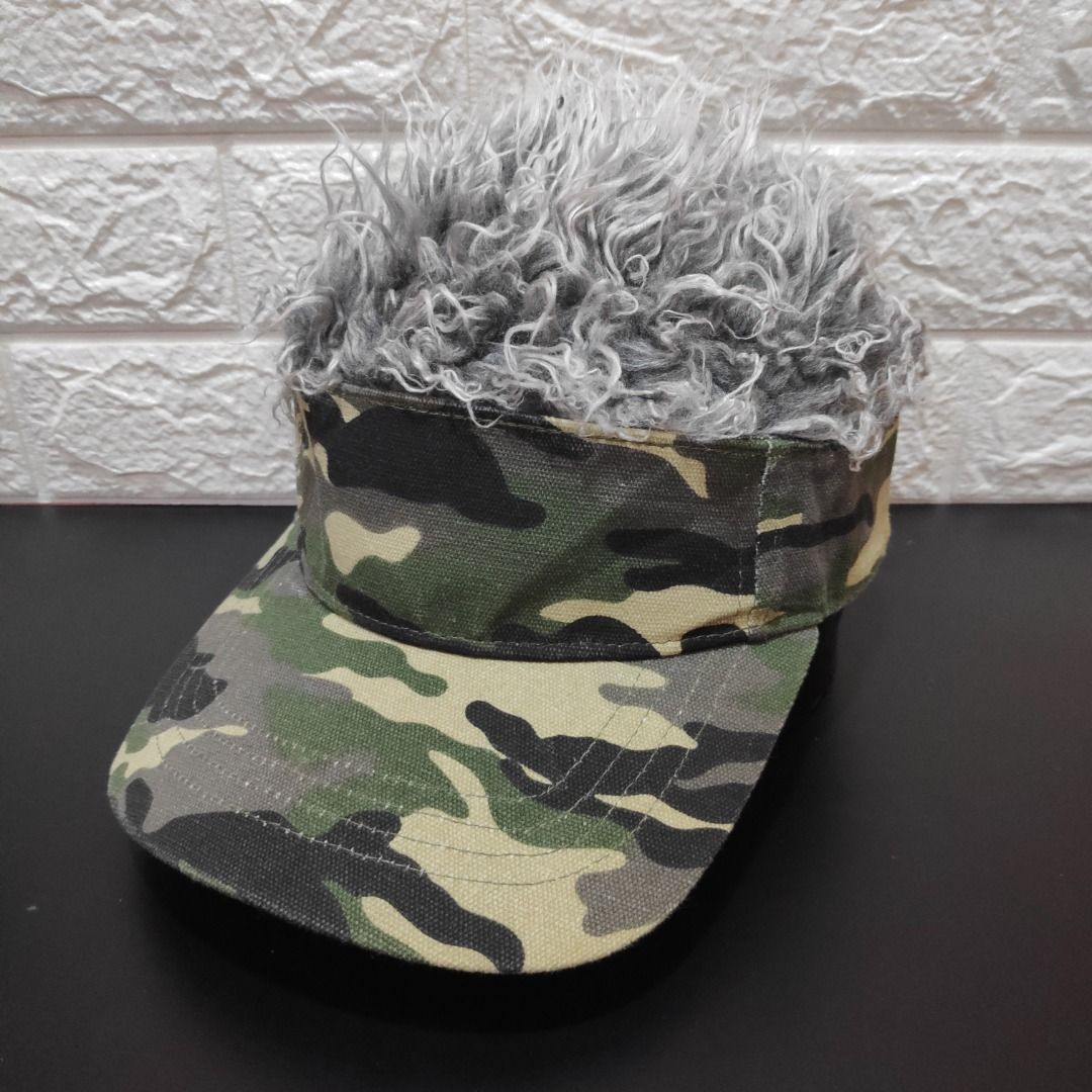 CAMO Fake Hair Outdoor Hiking Fishing Cap, Men's Fashion, Watches &  Accessories, Cap & Hats on Carousell