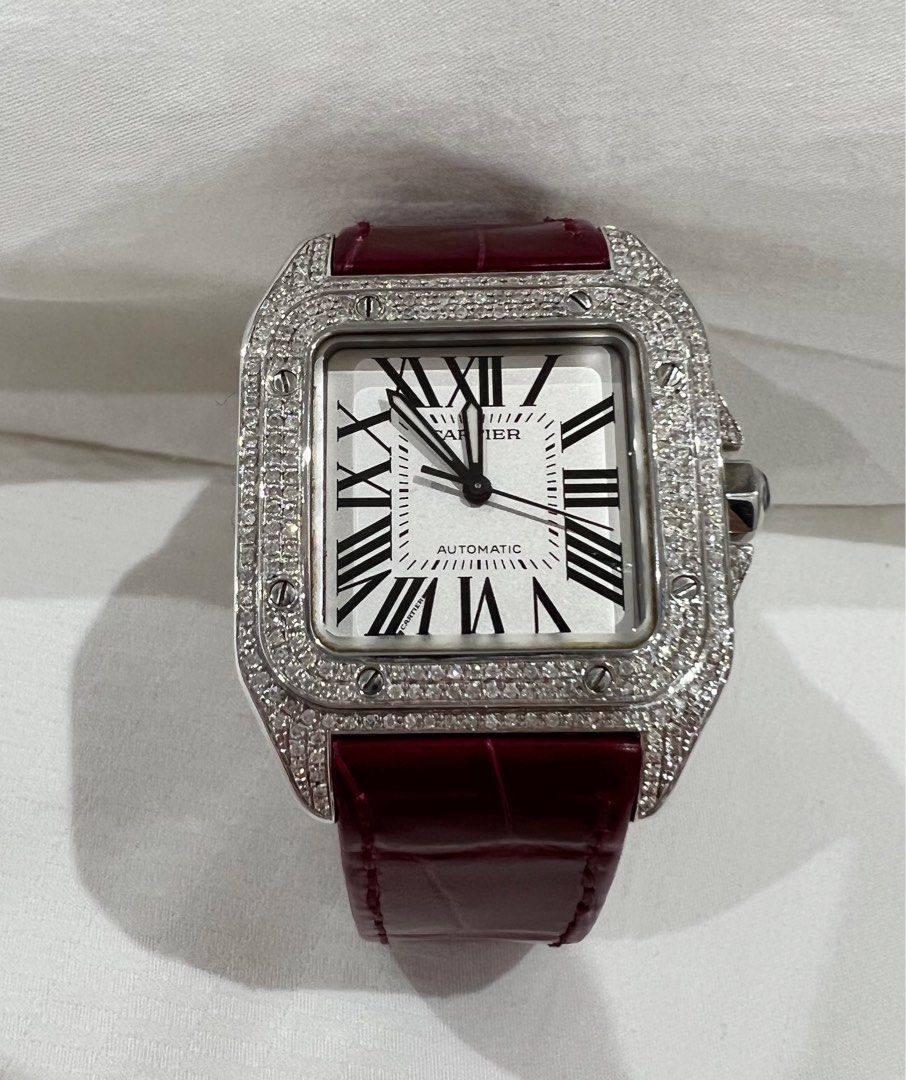 Cartier santos 100 diamond watch 2025