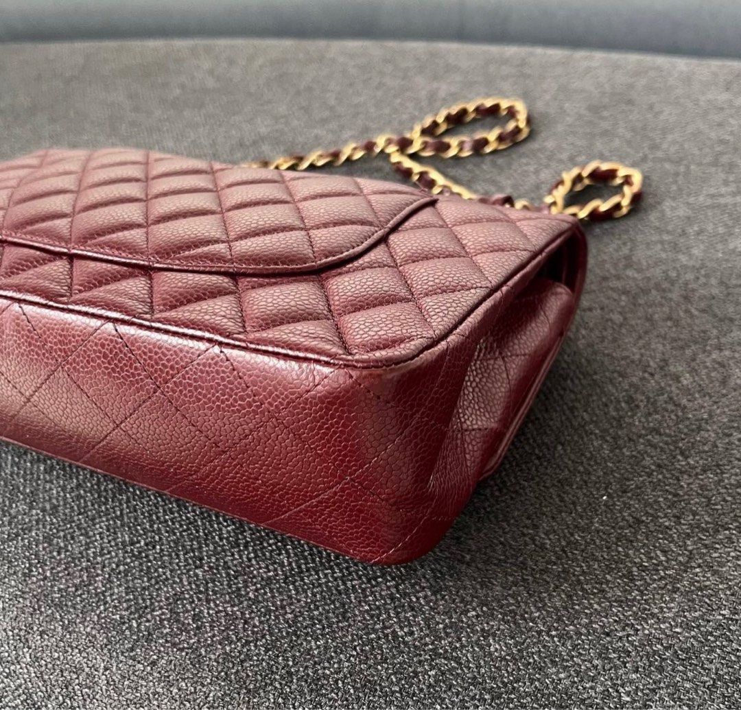 Chanel Classic Double Flap Medium Caviar Deep red / Ghw, Luxury, Bags &  Wallets on Carousell