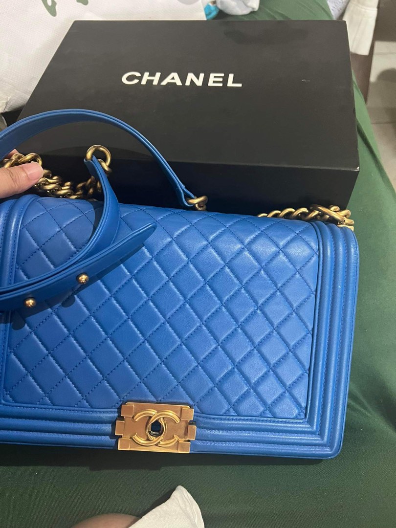 Chanel Leboy, Rare Cobalt blue color, Luxury, Bags & Wallets on Carousell
